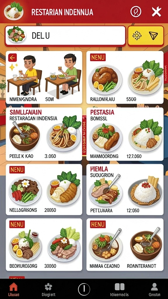 indaaa - Tampilan utama yang menarik dan mudah dinavigasi.